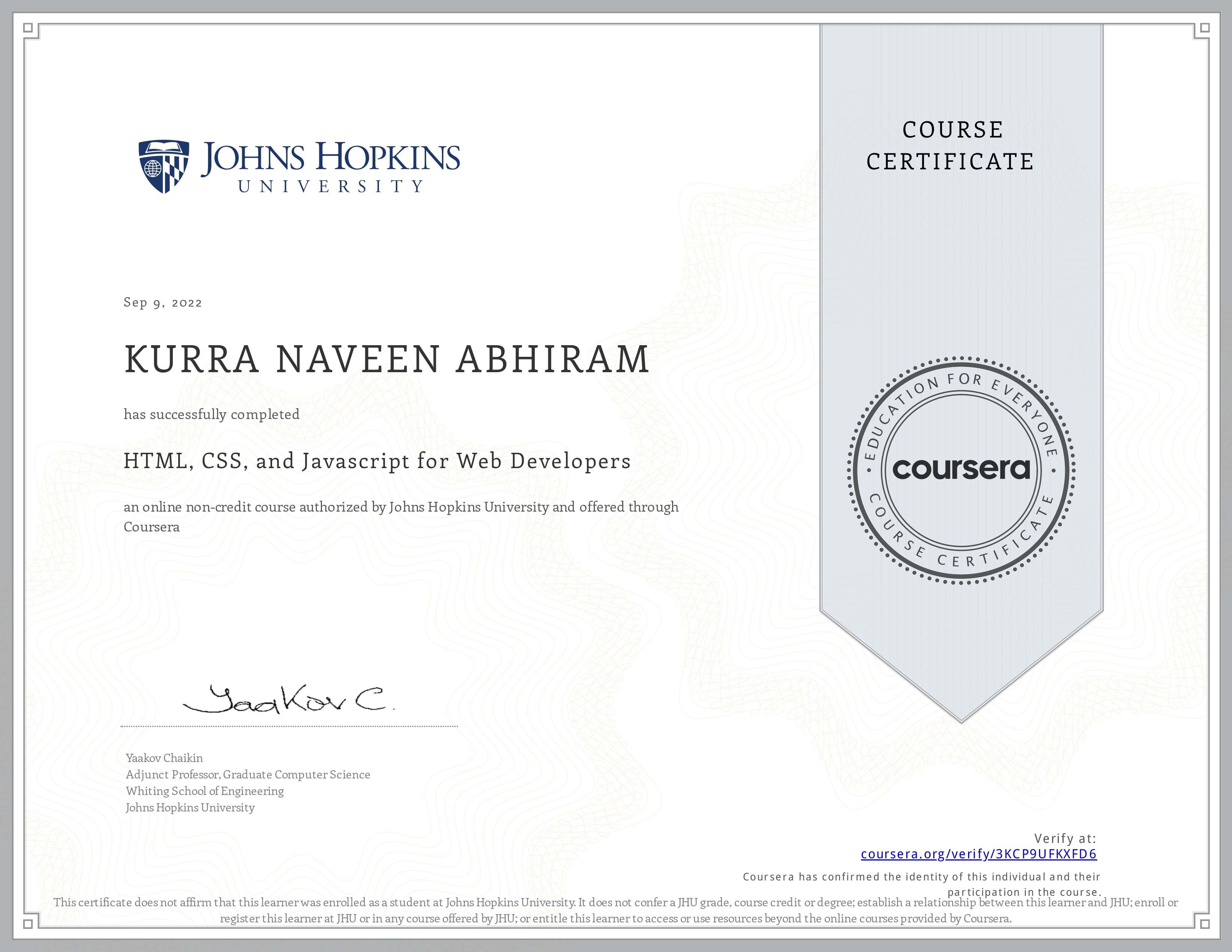 HTML, CSS3 & Javascript for Web Developers
